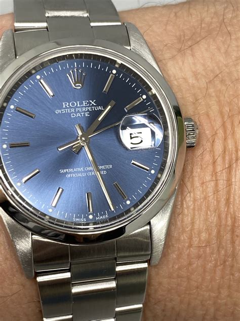 rolex 34mm blue|rolex oysterdate 34mm.